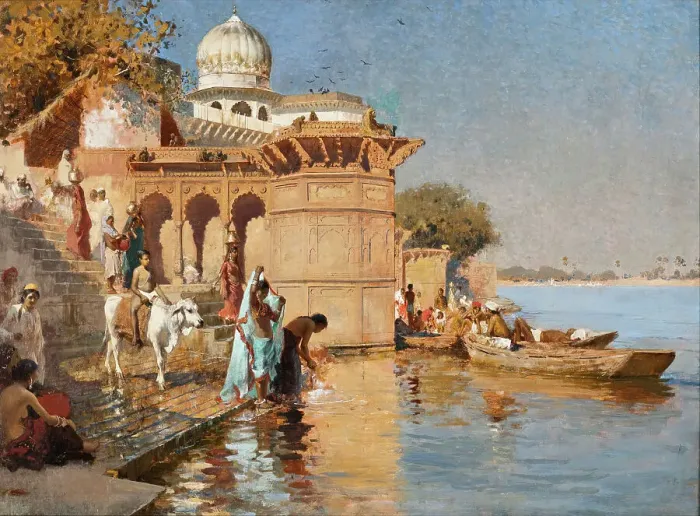 Framed Print : Along the Ghats, Mathura, c1880. Creator: Edwin Lord Weeks Framed Print : Along the Ghats, Mathura, c1880. Creator: Edwin Lord Weeks