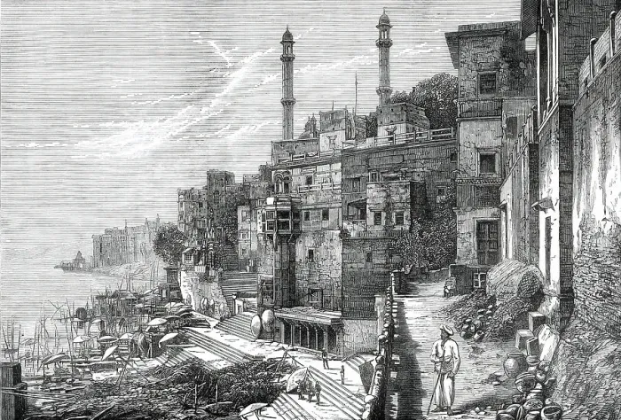 Framed Print : Ghaut at Benares, 1876. Creator: Unknown Framed Print : Ghaut at Benares, 1876. Creator: Unknown