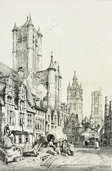 Framed Print : Ghent, 1833. Creator: Samuel Prout Framed Print : Ghent, 1833. Creator: Samuel Prout