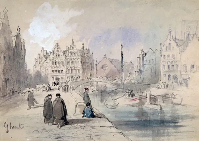 Framed Print : Ghent, 1893. Artist: Sir John Gilbert Framed Print : Ghent, 1893. Artist: Sir John Gilbert