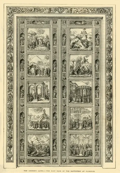 Framed Print : The Ghiberti Gates - The East Door of the Baptistery at Florence, 1882. Creator: Unknown Framed Print : The Ghiberti Gates - The East Door of the Baptistery at Florence, 1882. Creator: Unknown