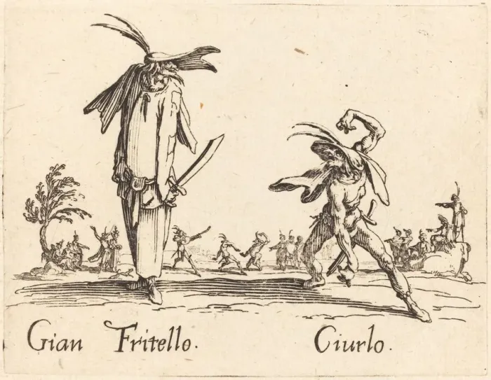 Framed Print : Gian Fritello and Ciurlo, c. 1622. Creator: Jacques Callot Framed Print : Gian Fritello and Ciurlo, c. 1622. Creator: Jacques Callot