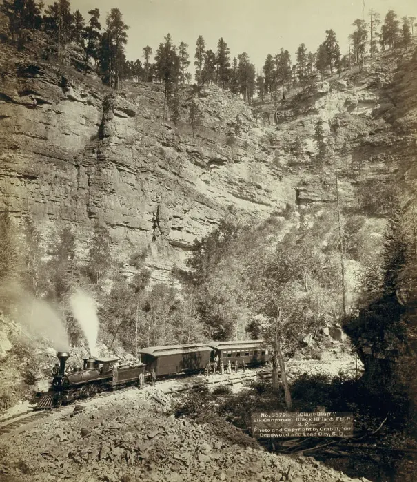 Framed Print : Giant Bluff Elk Canyon on Black Hills and Ft P RR, 1890. Creator: John C. H. Grabill Framed Print : Giant Bluff Elk Canyon on Black Hills and Ft P RR, 1890. Creator: John C. H. Grabill