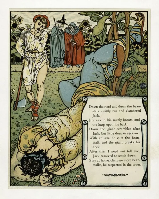 Framed Print : The giant breaks his neck, from The Blue Beard Picture Book, pub. 1879 (colour lithograph), 1879 Framed Print : The giant breaks his neck, from The Blue Beard Picture Book, pub. 1879 (colour lithograph), 1879