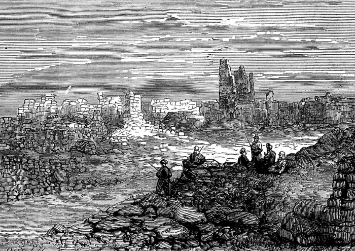 Framed Print : The Giant Cities of Bashan - Busan, 1873. Creator: Unknown Framed Print : The Giant Cities of Bashan - Busan, 1873. Creator: Unknown