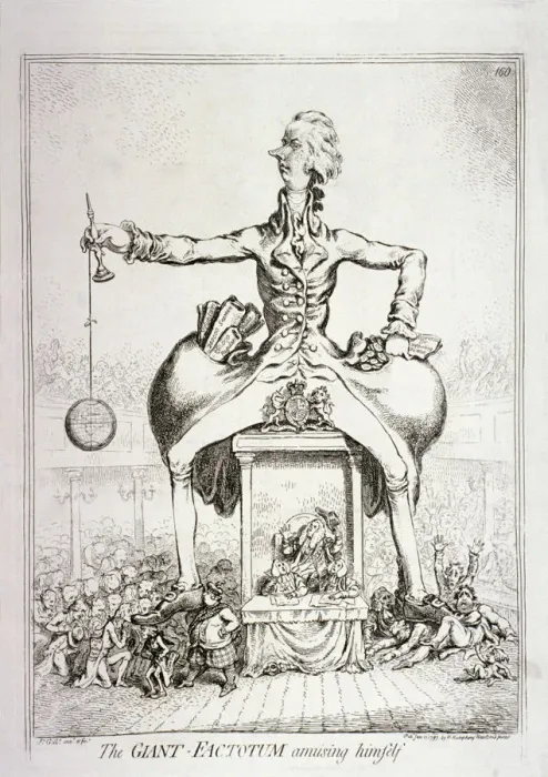 Framed Print : The giant-factotum amusing himself - William Pitt, 1797. Artist: James Gillray Framed Print : The giant-factotum amusing himself - William Pitt, 1797. Artist: James Gillray