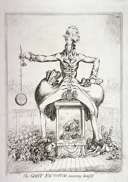 The giant-factotum amusing himself - William Pitt, 1797. Artist: James Gillray