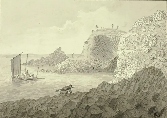 Framed Print : Giant's Causeway, 1772. Creator: John Cleveley the Younger Framed Print : Giant's Causeway, 1772. Creator: John Cleveley the Younger