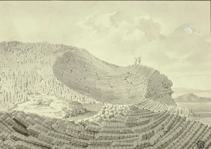 Framed Print : Giant's Causeway, 1772. Creator: John Cleveley the Younger Framed Print : Giant's Causeway, 1772. Creator: John Cleveley the Younger