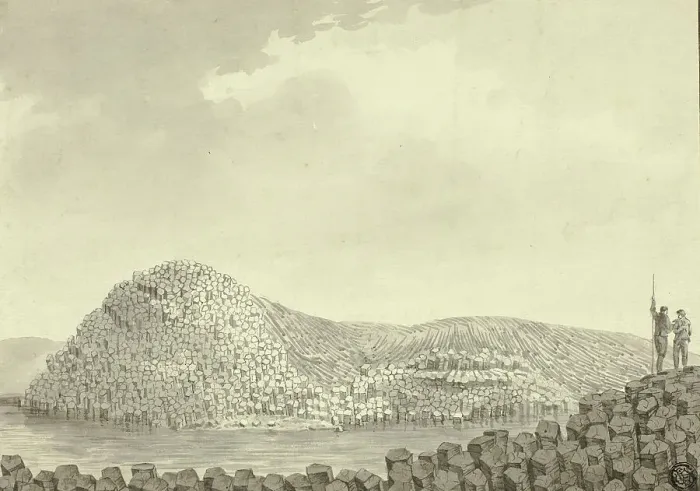 Framed Print : Giant's Causeway, 1772. Creator: John Cleveley the Younger Framed Print : Giant's Causeway, 1772. Creator: John Cleveley the Younger