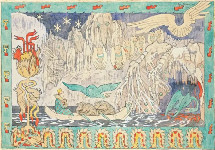 Framed Print : The Giants Lair. Artist: Munthe, Gerhard (1849-1929) Framed Print : The Giants Lair. Artist: Munthe, Gerhard (1849-1929)