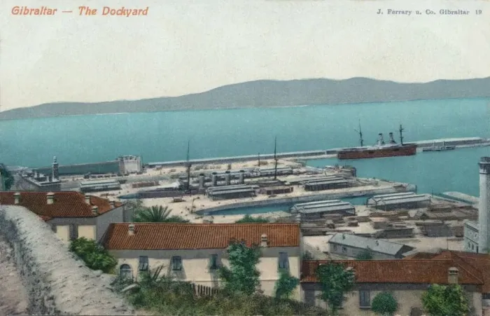 Framed Print : Gibraltar - The Dockyard, 1900