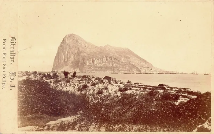 Framed Print : Gibraltar, From Fort Filipe, 19th century. Creator: Anon Framed Print : Gibraltar, From Fort Filipe, 19th century. Creator: Anon