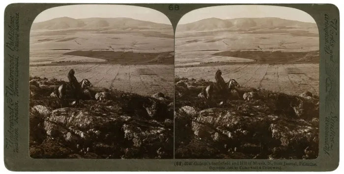 Framed Print : Gideons battlefield and the Hill of Moreh, north from Jezreel, Palestine, 1900. Artist: Underwood & Underwood Framed Print : Gideons battlefield and the Hill of Moreh, north from Jezreel, Palestine, 1900. Artist: Underwood & Underwood