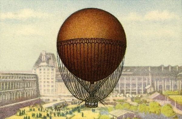 Giffards balloon exhibited at the Paris Worlds Fair, 1878, (1932). Creator: Unknown