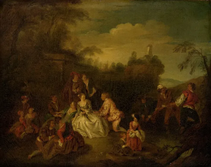Framed Print : The Gift of the Fishermen, 18th or 19th century. Creator: Jean-Baptiste Pater Framed Print : The Gift of the Fishermen, 18th or 19th century. Creator: Jean-Baptiste Pater