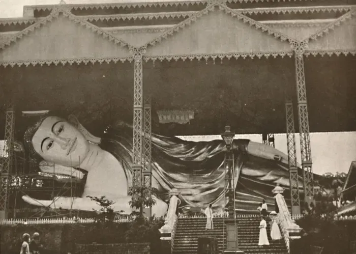 Framed Print : Gigantic Reclining Figure of Buddha, Pegu, 1900. Creator: Unknown