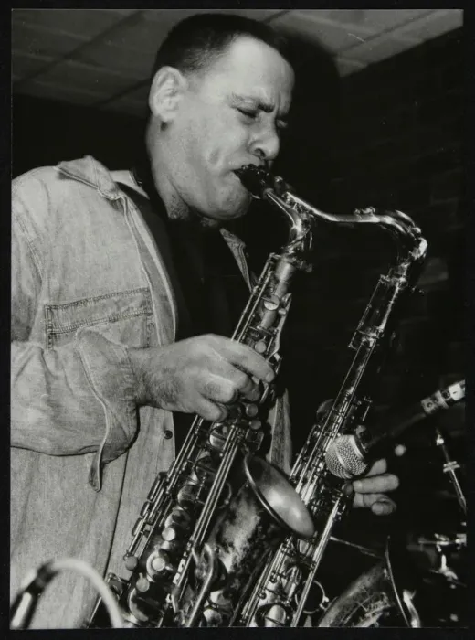 Framed Print : Gilad Atzmon playing tenor saxophones at The Fairway, Welwyn Garden City, Hertfordshire, 1996 Framed Print : Gilad Atzmon playing tenor saxophones at The Fairway, Welwyn Garden City, Hertfordshire, 1996