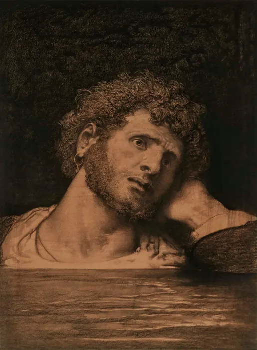 Framed Print : Gilliatt, 1868. Creator: Chifflart, Francois (1825-1901) Framed Print : Gilliatt, 1868. Creator: Chifflart, Francois (1825-1901)