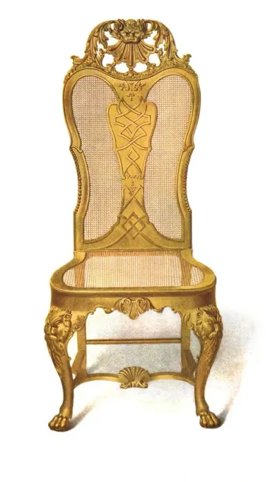Framed Print : Gilt cane chair, 1906. Artist: Shirley Slocombe Framed Print : Gilt cane chair, 1906. Artist: Shirley Slocombe