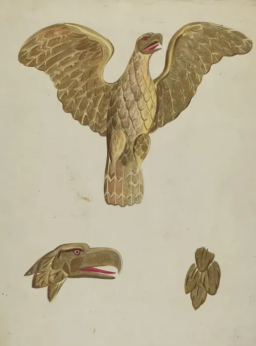 Framed Print : Gilt Eagle, c. 1936. Creator: James Vail Framed Print : Gilt Eagle, c. 1936. Creator: James Vail