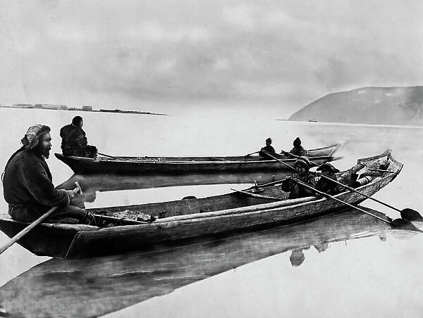 Gilyak boats, 1865-1871. Creator: VV Lanin