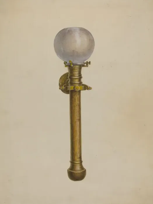 Framed Print : Gimble Candle Lamp, c. 1936. Creator: James M. Lawson Framed Print : Gimble Candle Lamp, c. 1936. Creator: James M. Lawson
