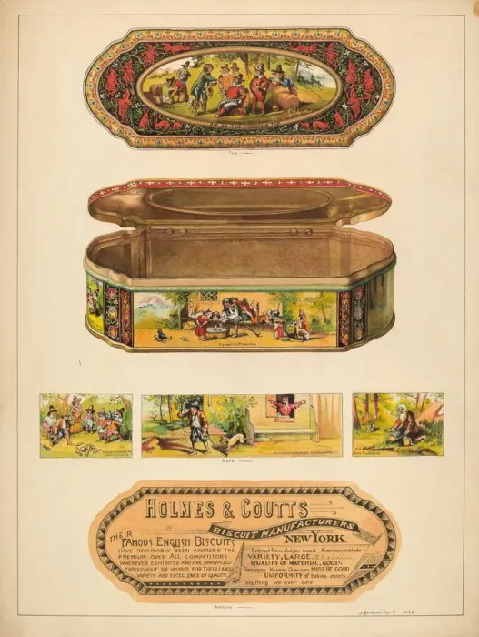 Framed Print : Ginger Box Tin, c. 1938. Creator: J. Howard Iams Framed Print : Ginger Box Tin, c. 1938. Creator: J. Howard Iams