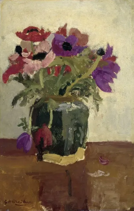 Framed Print : Ginger Pot with Anemones, c.1900-c.1923. Creator: George Hendrik Breitner Framed Print : Ginger Pot with Anemones, c.1900-c.1923. Creator: George Hendrik Breitner