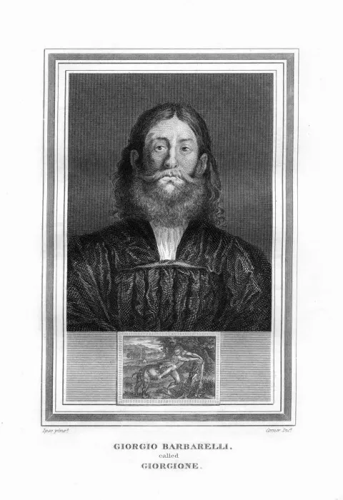 Framed Print : Giorgione, Italian High Renaissance painter, (1825). Artist: John Corner Framed Print : Giorgione, Italian High Renaissance painter, (1825). Artist: John Corner