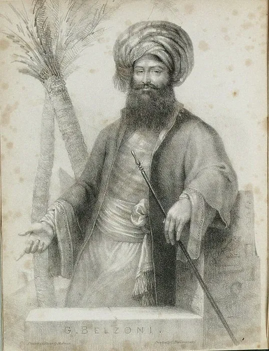 Framed Print : Giovanni Battista Belzoni (1778-1823) Frontispiece from Narrative of the Operations and Recent Disco Artist: Anonymous Framed Print : Giovanni Battista Belzoni (1778-1823) Frontispiece from Narrative of the Operations and Recent Disco Artist: Anonymous