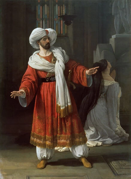 Giovanni David as Agobar in Opera Gli arabi nelle Gallie by Giovanni Pacini, 1830