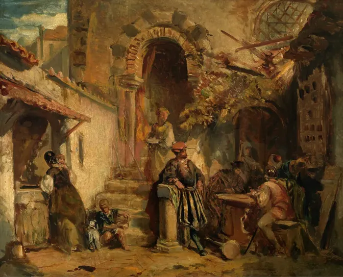 Framed Print : Gipsies, mid-19th century. Creator: Constant Wauters Framed Print : Gipsies, mid-19th century. Creator: Constant Wauters