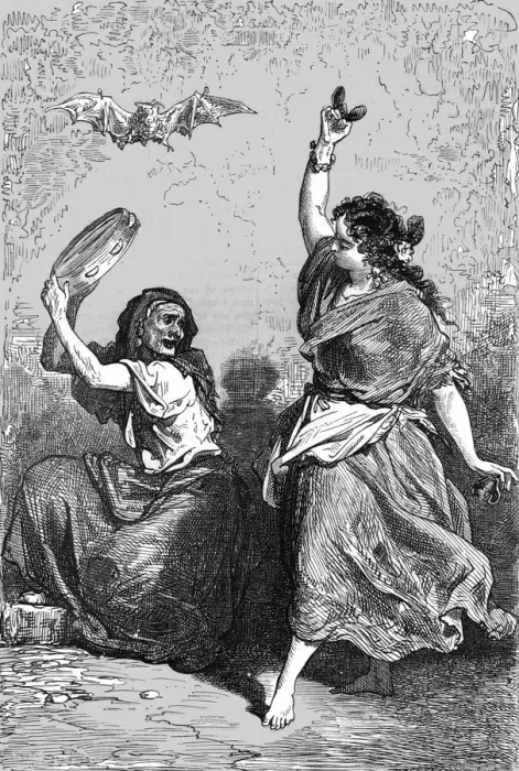 Framed Print : Gipsy Dance;An Autumn Tour in Andalusia, 1875. Creator: Gustave Doré Framed Print : Gipsy Dance;An Autumn Tour in Andalusia, 1875. Creator: Gustave Doré