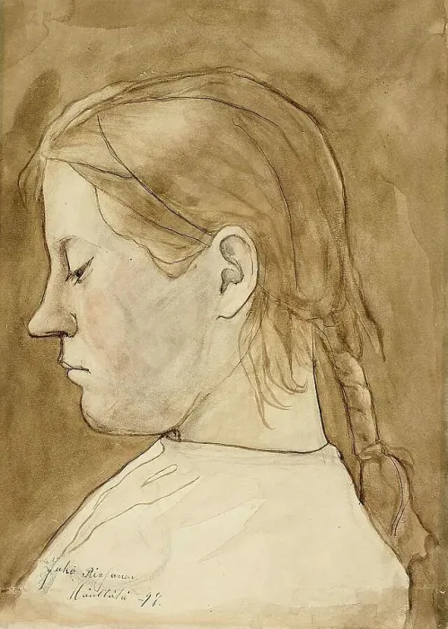 Framed Print : Girl, 1897. Creator: Juho Rissanen Framed Print : Girl, 1897. Creator: Juho Rissanen