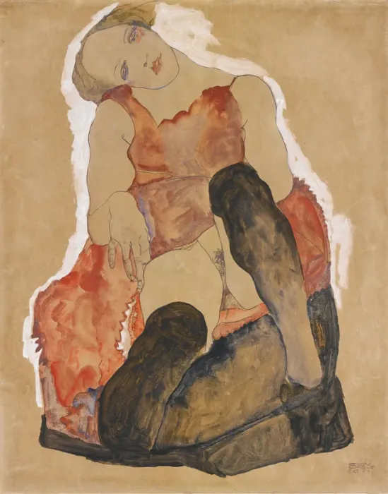 Framed Print : Girl with black stockings, 1911 Framed Print : Girl with black stockings, 1911