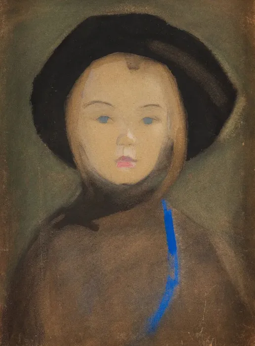 Framed Print : Girl with Blue Ribbon, 1909. Creator: Schjerfbeck, Helene (1862-1946) Framed Print : Girl with Blue Ribbon, 1909. Creator: Schjerfbeck, Helene (1862-1946)