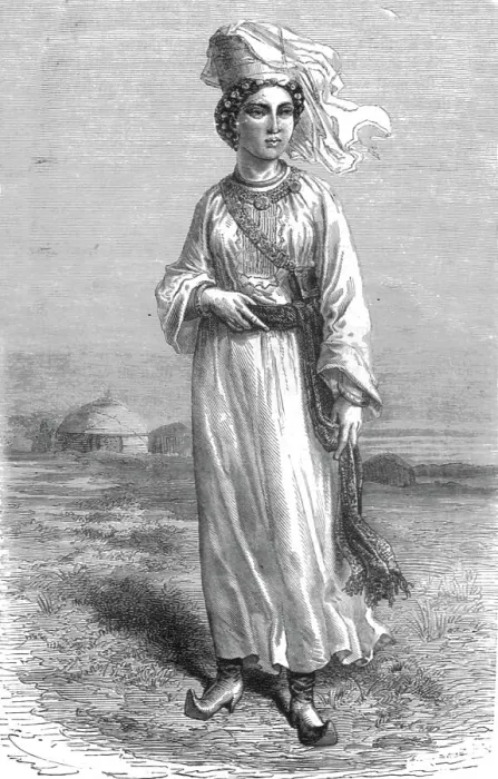 Framed Print : Girl of Bokhara; Notes on Western Turkistan, 1875. Creator: Unknown Framed Print : Girl of Bokhara; Notes on Western Turkistan, 1875. Creator: Unknown