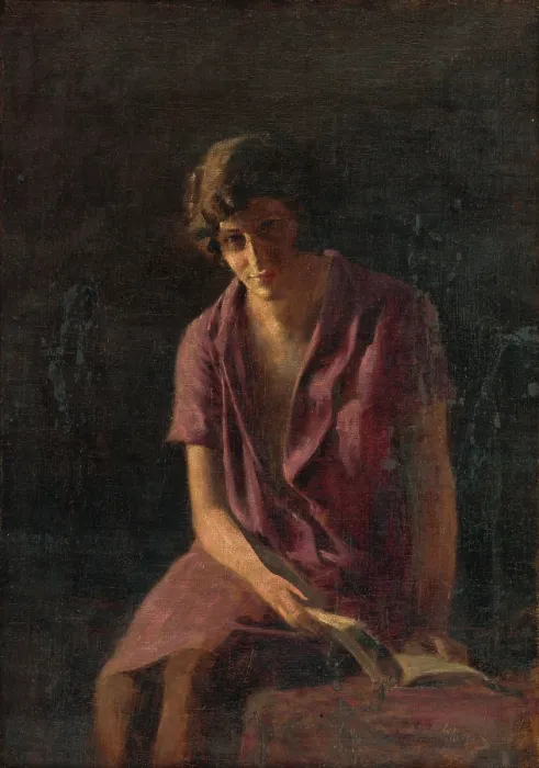 Framed Print : Girl with a Book, 1920-1930. Creator: Armin Glatter Framed Print : Girl with a Book, 1920-1930. Creator: Armin Glatter