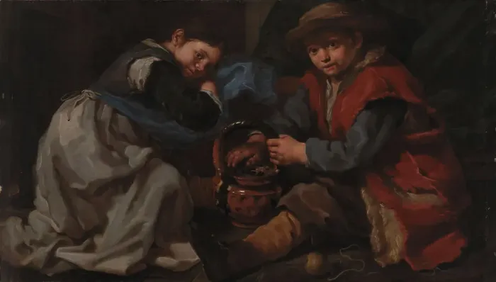 Framed Print : A Girl and a Boy with a Braizer. (Allegory of Winter'), 1655-1660. Creator: Bernhard Keil. A Girl and a Boy with a Braizer. (Allegory of Winter'), 1655-1660. Creator: Bernhard Keil Framed Print : A Girl and a Boy with a Braizer. (Allegory of Winter'), 1655-1660. Creator: Bernhard Keil. A Girl and a Boy with a Braizer. (Allegory of Winter'), 1655-1660. Creator: Bernhard Keil