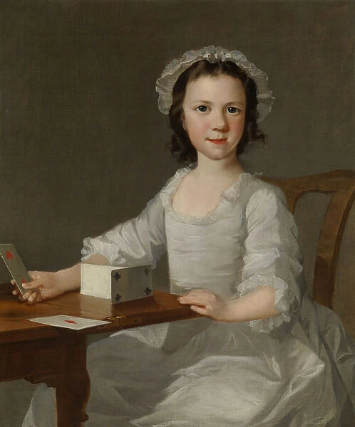 Girl Building a House of Cards, mid-18th century. Creator: Attributed to Thomas Frye (Irish