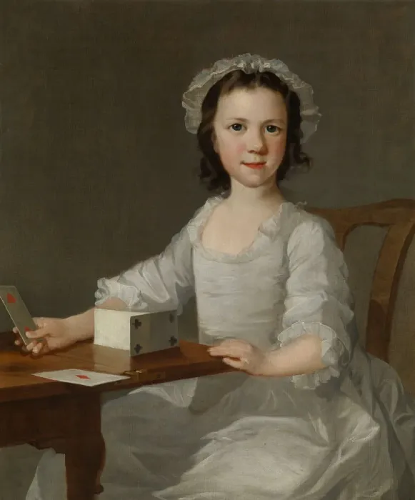 Framed Print : Girl Building a House of Cards, mid-18th century. Creator: Attributed to Thomas Frye (Irish Framed Print : Girl Building a House of Cards, mid-18th century. Creator: Attributed to Thomas Frye (Irish