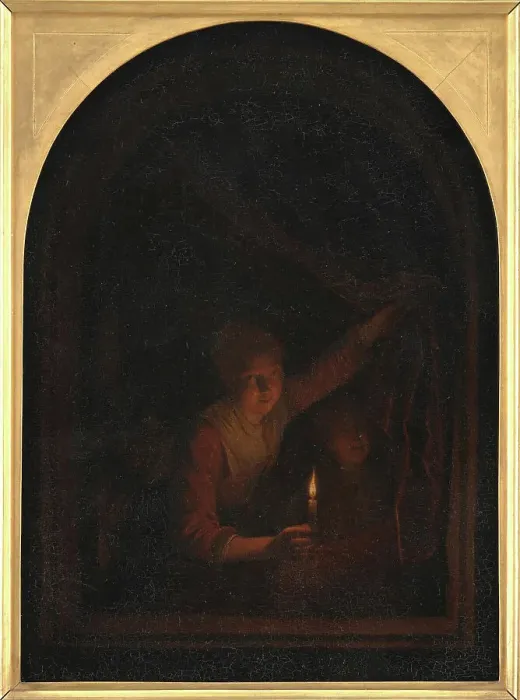 Framed Print : Girl with a Candle, 1657-1658. Creator: Gerrit Dou Framed Print : Girl with a Candle, 1657-1658. Creator: Gerrit Dou