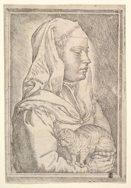 Girl with a Cat, 1546. Creator: Jan Cornelisz Vermeyen