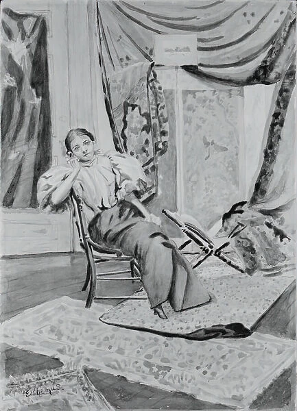 Girl on Chair, c. 1891. Creator: Louis Michel Eilshemius