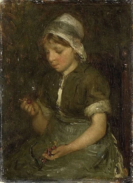 Girl with Cherries, c.1860-c.1914. Creator: Bernardus Johannes Blommers