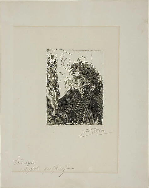 Girl with a Cigarette II, 1891. Creator: Anders Leonard Zorn
