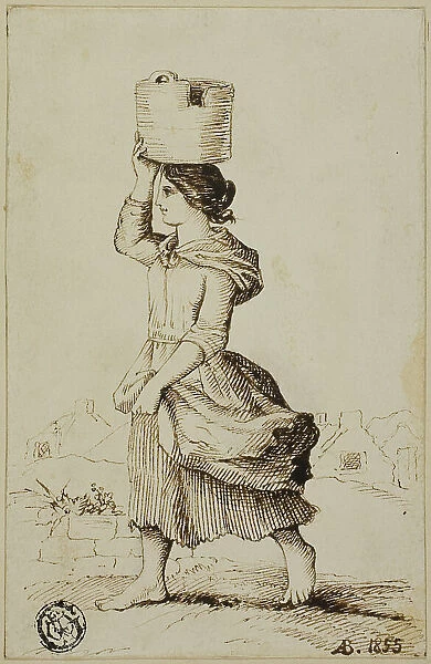 Girl of Claddagh or Fishing Suburb, Galway, 1855. Creator: A. Bradstreet