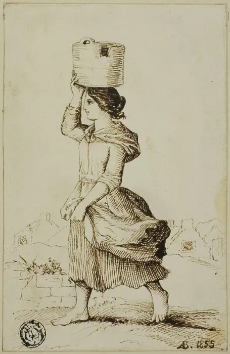 Framed Print : Girl of Claddagh or Fishing Suburb, Galway, 1855. Creator: A. Bradstreet Framed Print : Girl of Claddagh or Fishing Suburb, Galway, 1855. Creator: A. Bradstreet