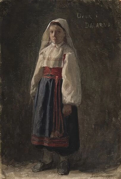 Girl in costume, 1864-1890. Creator: Carl Gustaf Hellqvist